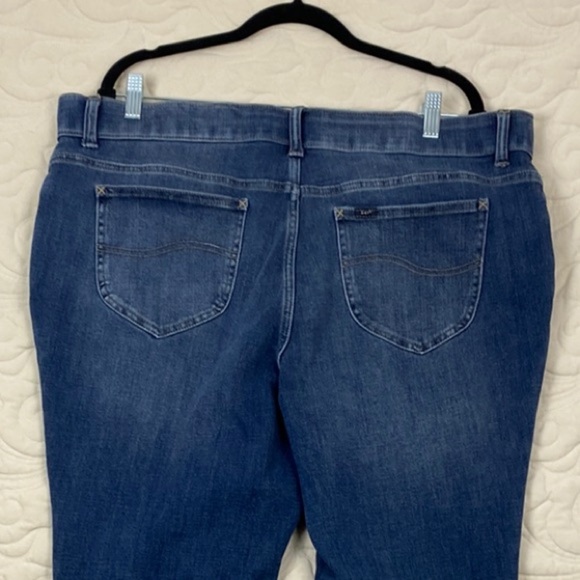 Lee Straight Leg Jeans Blue Slim Fit Mid Rise Size 20W - Picture 4 of 10